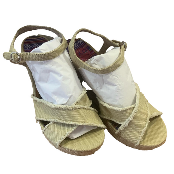 K9 by Rocket Dog Espadrille Wedge Sandals Tweed Canvas Ankle Strap 9.5 New - Picture 3 of 14